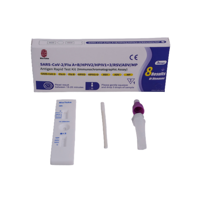 Kit Tes Cepat Antigen SARS-CoV-2/Flu A+B/HPIV2/HPIV1+3/RSV/ADV/MP 8 In 1
